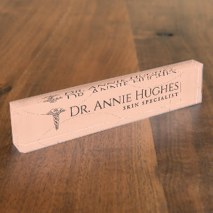 Porte-nom Spécialiste de la peau Peach et Cream Doctor