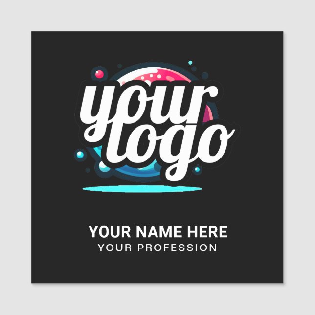 Porte-nom Squared Cool Employee Pin Name Tag Magnetic Logo (Devant)