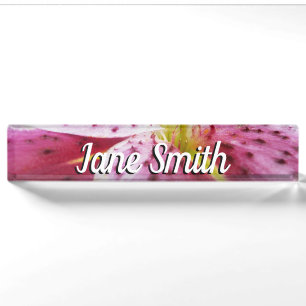Porte-nom Stargazer Lily brillant Magenta Floral