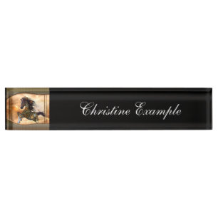 Porte-nom Steampunk, cheval impressionnant de steampunk