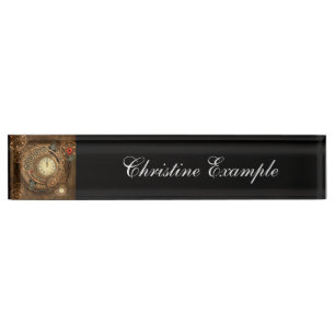Porte-nom Steampunk, merveilleuse horloge
