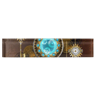 Porte-nom Steampunk Rusty Background