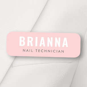 Porte-nom Studio de spa minimaliste rose clair