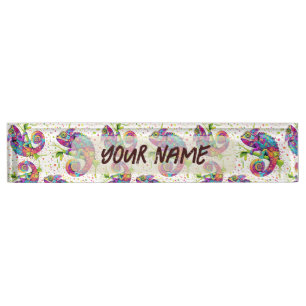 Porte-nom Style d'aquarelle des teintures Chameleon