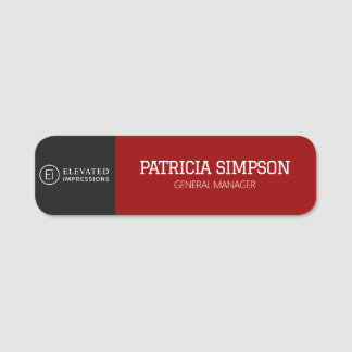 Porte-nom Style de logo de luxe noir rouge foncé professionn