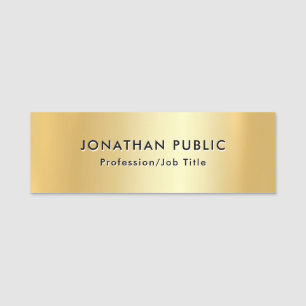 Porte-nom Style Gold Look Modèle personnalisé Employé