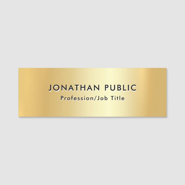 Porte-nom Style Gold Look Modèle personnalisé Employé (Devant)