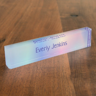 Porte-nom style hologramme de nom monogramme