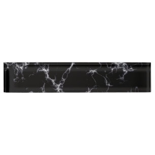 Porte-nom Style marbre élégant4 - Noir et blanc