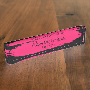 Porte-nom Styliste de cheveux branché Salon Desk Nom