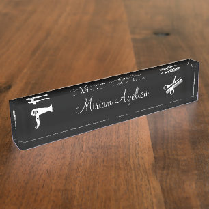 Porte-nom Styliste en coiffure de professionnel de beauté