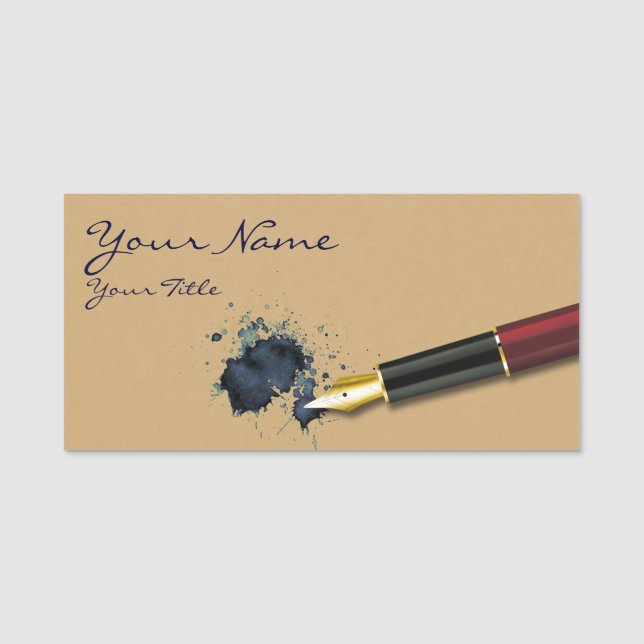 Porte-nom Stylo Fontaine de remplissage avec Ink Blot (Devant)