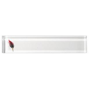 Porte-nom Stylo rouge en plumes avec nib or