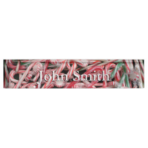 Porte-nom Sucres de canne et menthe de Noël