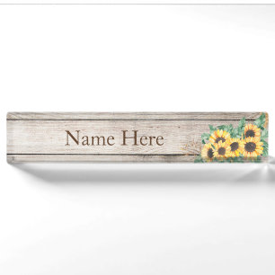 Porte-nom Sunflowers Country Western Bureau Nom Plaque