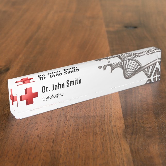 Porte-nom Symbole 3D Médicale professionnel ADN croisé (Taille)