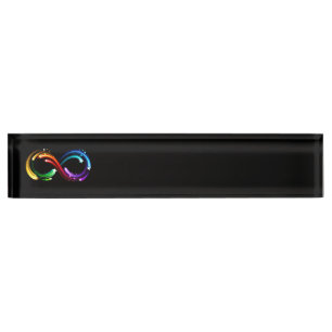Porte-nom Symbole de l'infini des comètes arc-en-ciel