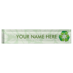 Porte-nom Symbole de recyclage