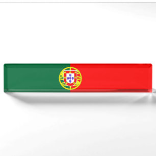 Porte-nom symbole du drapeau du pays du portugal
