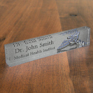 Porte-nom Symbole Médicale de caducée - plaque signalétique