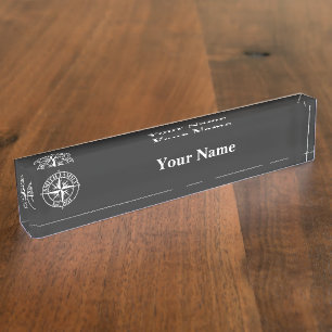 Porte-nom Symbole personnalisable du monogramme étoile de la