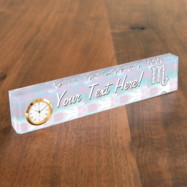 Porte-nom Symbole Scorpio Zodiac en style perle (Taille)