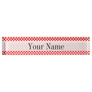 Porte-nom Tableau de bord classique rouge et blanc par STayl
