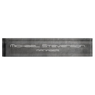 Porte-nom Tableau noir gris Motif Bureau d'affaires