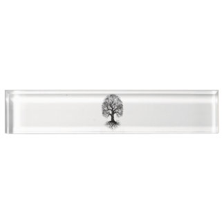 Porte-nom Tablette nominative de bureau Tree of Life Zen