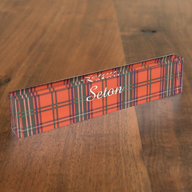 Porte-nom Tartan d'écossais de plaid de clan de Seton (Taille)