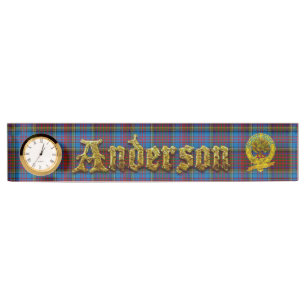 Porte-nom Tartan et motif de clan d'Anderson