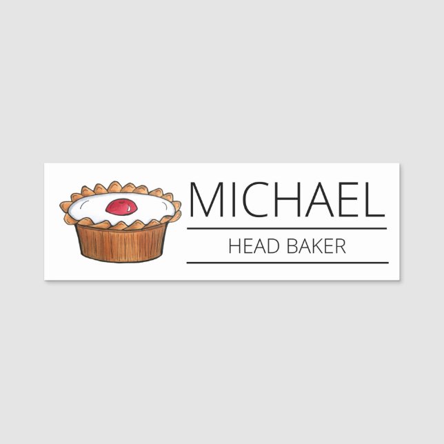Porte-nom Tarte Cherry Bakewell Boulangerie britannique Dess (Devant)