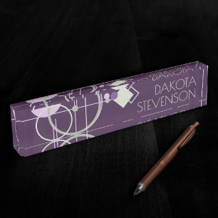 Porte-nom Tattoos   Marque Bohémienne violet verte