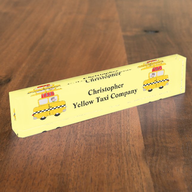 Porte-nom Taxi jaune (Taille)
