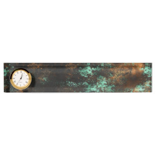 Porte-nom Teal Cooper Patina Métallisé