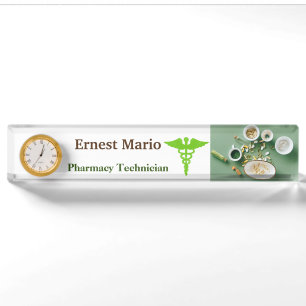 Porte-nom Technicien en pharmacie Acrylique