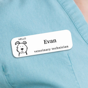 Porte-nom Technicien Vétérinaire Minimaliste pour Chiens