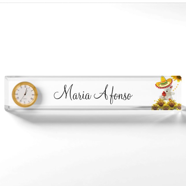 Porte-nom Teddy Teddy Bear Bureau Teddy Teddy Tournesol Plaq (Devant)