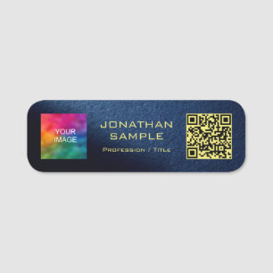 Porte-nom Télécharger la photo ou le logo Code QR personnali