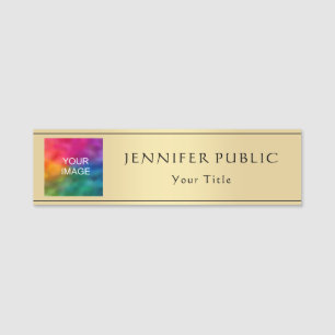 Porte-nom Télécharger l'image photo ici Elegant Gold Look Mo