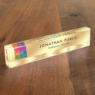 Porte-nom Téléchargez votre logo Modèle moderne élégant Glam