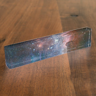 Porte-nom Télescope Nebula Hubble Carina Rouge et Bleu