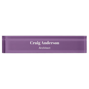 Porte-nom Tendance violet professionnel Plain moderne élégan