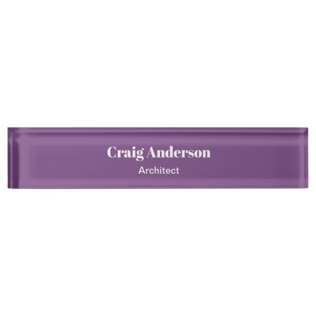 Porte-nom Tendance violet professionnel Plain moderne élégan (Devant)