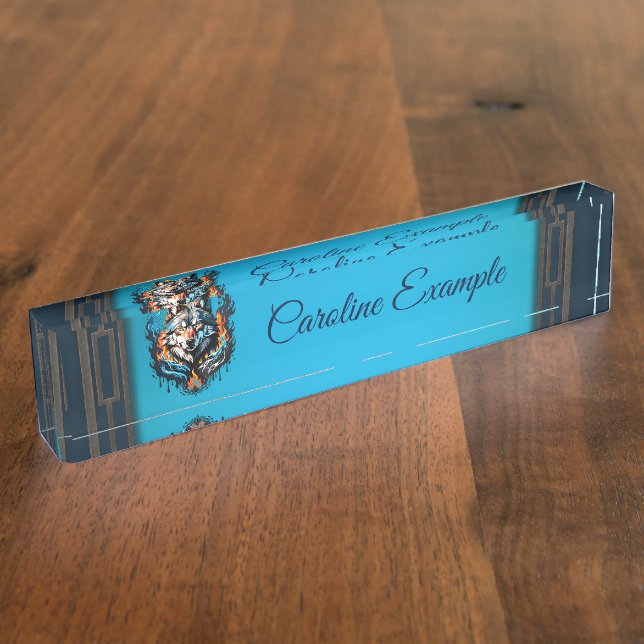 Porte-nom Tête de loup majestueux (Taille)