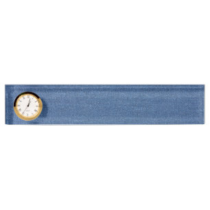 Porte-nom Textile fabric bleu fashion jean denim