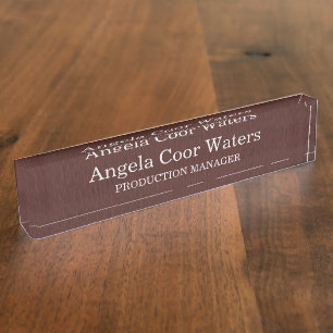 Porte-nom Texture Motif en cuir de Kaboul personnalisée