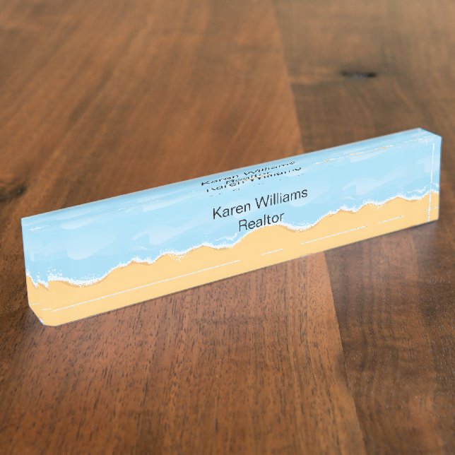 Porte-nom Thème de Beach Realtor (Taille)