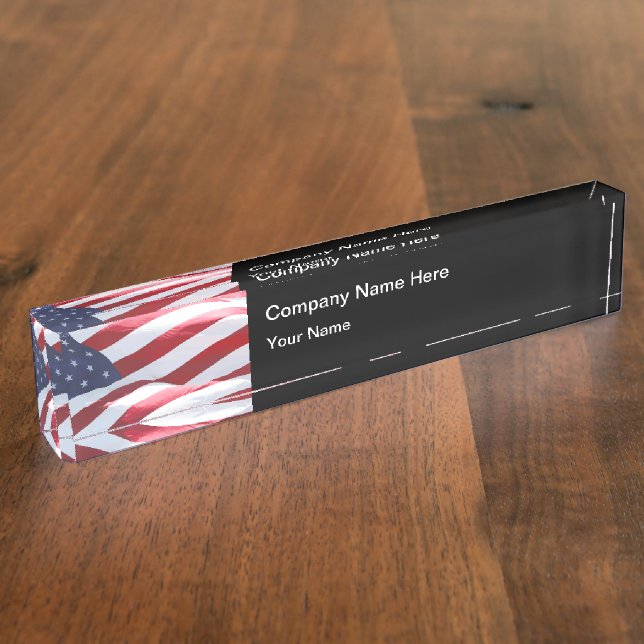 Porte-nom Thème patriotique américain (Taille)