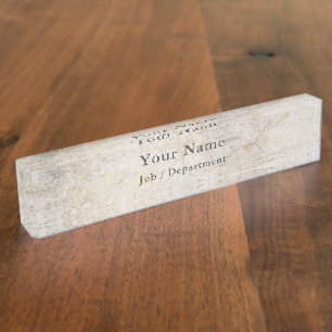 Porte-nom Tige effet ciment cadre Bureau Nom Plaque